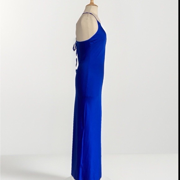 Silk Maison Sapphire ALT  To ASO Elena  VD Spaghetti strap Silk Maxi Dress Med - Picture 5 of 14